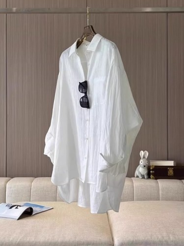 白色衬衫女2024新款春夏季法式气质宽松小衫衬衣防晒开衫长袖上衣