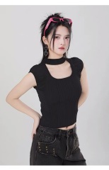 Summer 2024 New Neckline Sleeveless Backless Top for Women, Layering High-End Sweet and Spicy Cute Waist-Breaking Exquisite Small Top