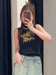 ChieFever 竹韻新中式國風美學 刺繡冰絲背心女上衣