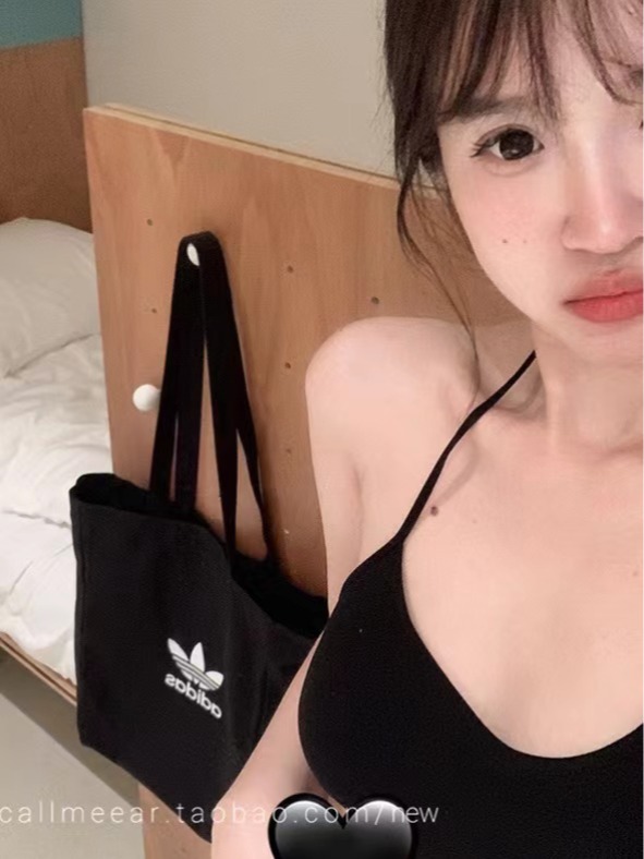 CallmeEar//美背掛脖掛脖背心女夏短款性感辣妹上衣 自帶胸墊