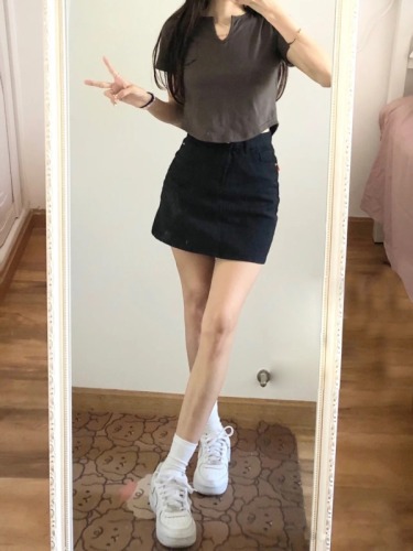 韩剧女主穿搭套装女夏季新款纯棉短袖T恤显瘦短款上衣短裤两件套