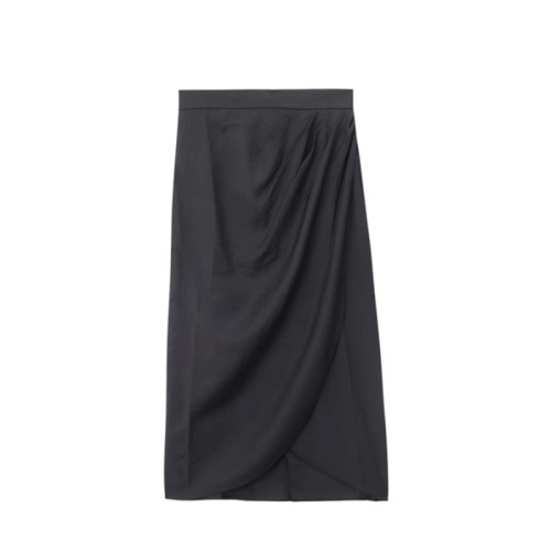 韩国外贸订单大码夏季2024新款黑色不规则包臀半身裙女