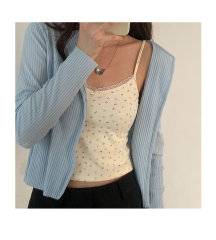 Fashionable and Trendy Outerwear, Beautiful Back Design, Layered Short Floral Lace Tank Top for Women Inspired by Instagram