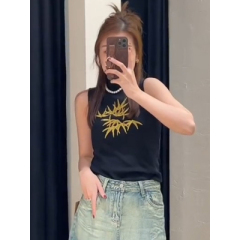 ChieFever 竹韻新中式國風美學 刺繡冰絲背心女上衣