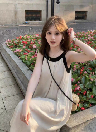 夏装大码女装韩版时尚宽松法式甜美小众无袖吊带连衣裙M-4XL200斤