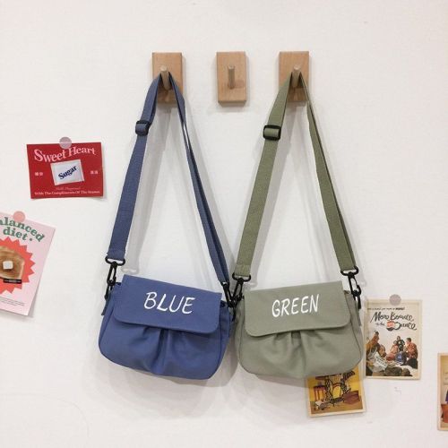 Canvas bag for women  new Korean version Harajuku cute shoulder bag ins versatile casual girl crossbody bag