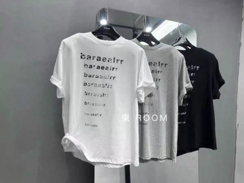 Dongroom American high street retro destruction style gradient letter round neck short-sleeved T-shirt mid-length