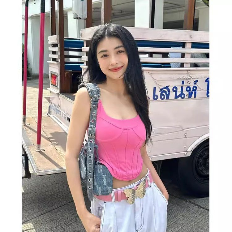 260克隨心裁1_1小吊帶內搭美背文胸一體打底帶胸墊魚骨多巴胺