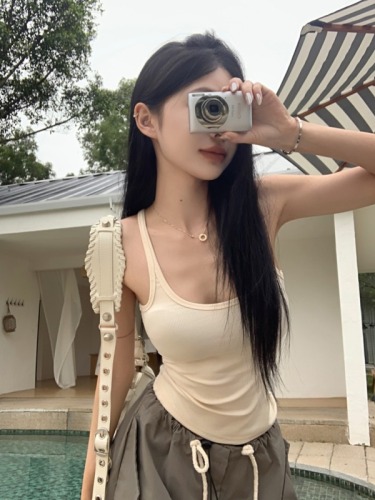 Real shot Summer new basic style basic versatile striped hottie camisole top for women