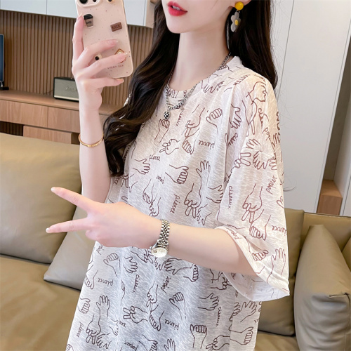 First real shot of 100 polyester ice silk sun protection clothing summer nano silk loose breathable thin T-shirt for women