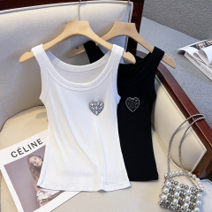 Actual shoot 2024 Spring and Summer Xinyun Amazon Korea Dongdaemun GLYP handmade short letter streetwear women's vest