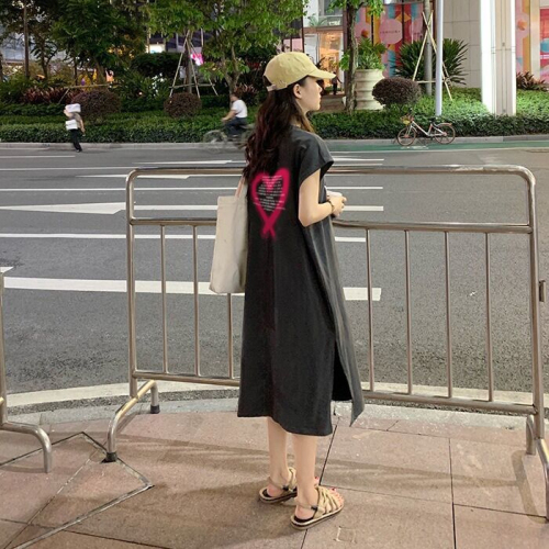 Korean and Korean style dress loose casual long sleeveless sexy vest lazy skirt home clothes