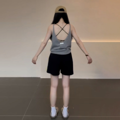 夏季2024新款灰色性感辣妹無袖針織吊帶女小眾外穿上衣內搭打底衫