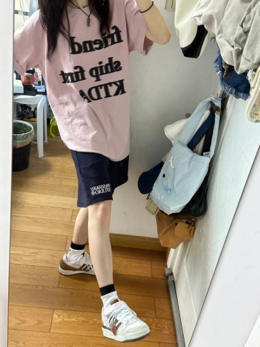 网红运动服套装女夏季学生韩版宽松时尚短袖短裤休闲两件套