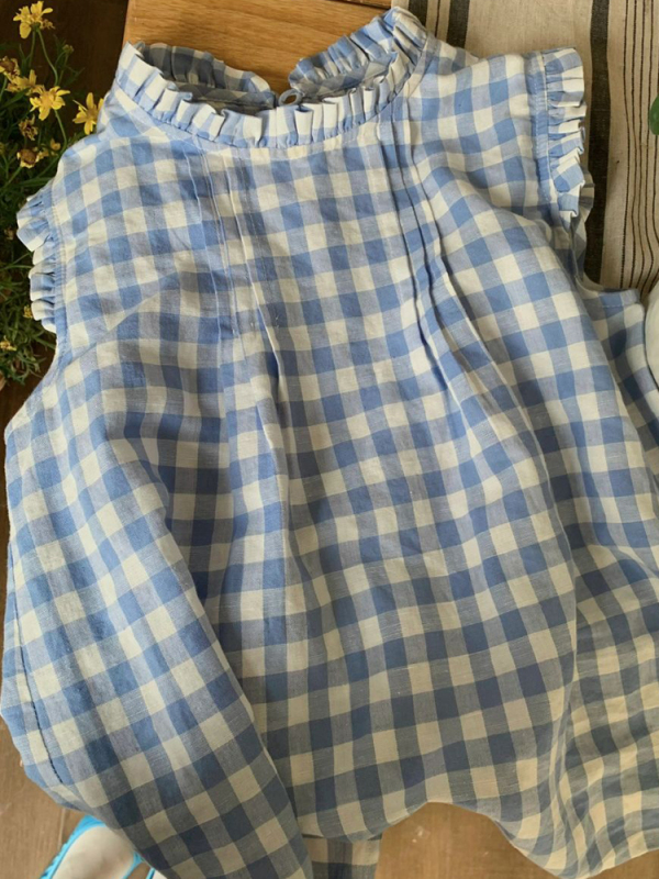 Fashionable Sweet Ruffled Plaid Cardigan Baby Dress Women Summer Design Loose Anti-Aging Unique Beautiful Small Dress 