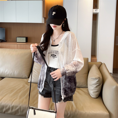 First real shot of Chinese style sun protection clothing summer nanosilk loose breathable thin cardigan hooded jacket for women