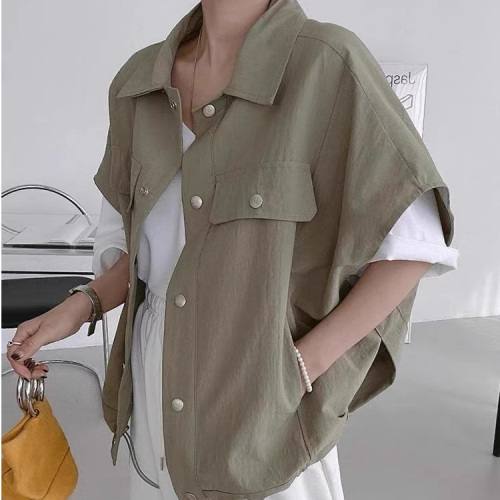 Korean chic summer new retro casual design niche loose temperament versatile workwear vest jacket for women