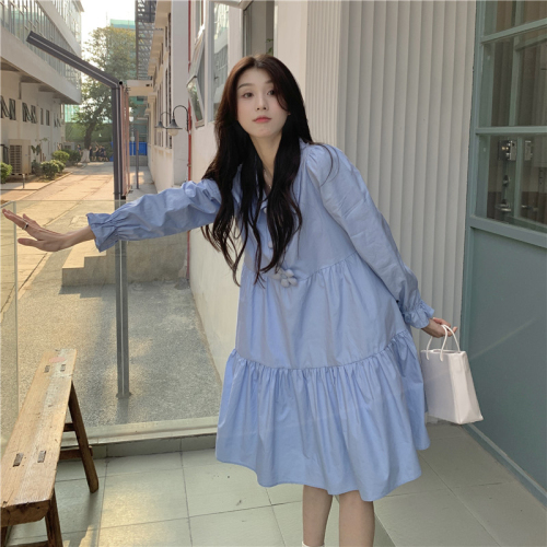 2024 French Gentle Style Polo Collar Dress Early Autumn Spring Style High-end Chic Long Sleeve Shirt Short Skirt Women's Clothing