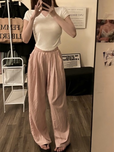 小个子黑色正肩修身显瘦V领短袖T恤女夏季设计感小众短款打底上衣