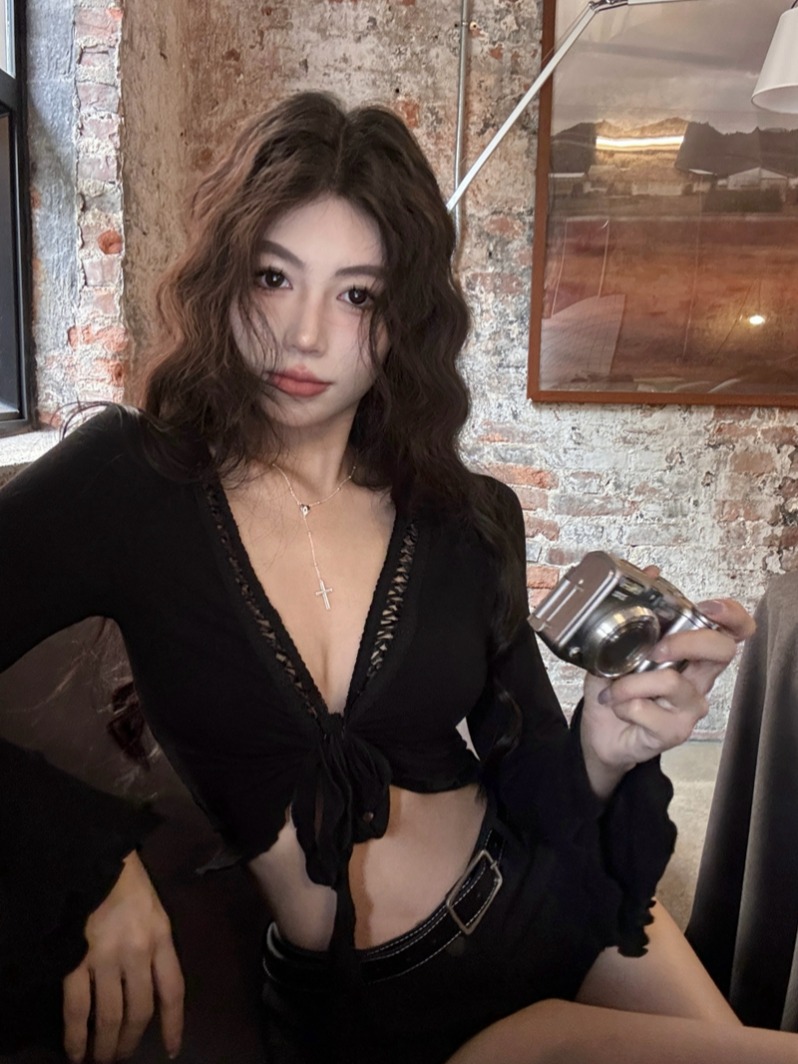 Photographed Summer Roman Holiday Sweet Pure Desire Lace Knit Cardigan Women's Strap Sun Protection Cardigan Short Top
