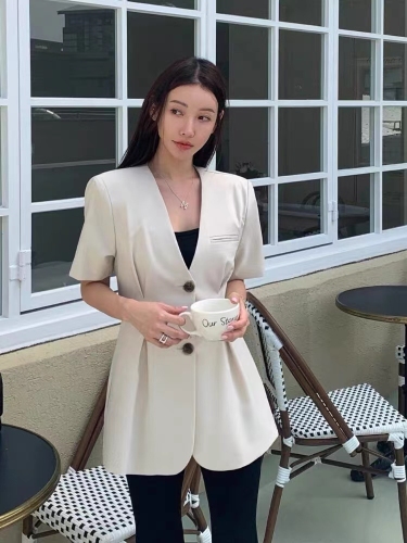 South Korea Dongdaemun 2024 new summer fashion simple and versatile commuter Korean suit jacket for women
