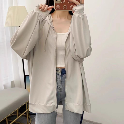 Korean all-match ice silk sun protection clothing for women breathable loose air-conditioned shirt summer new thin coat large size women's blouse