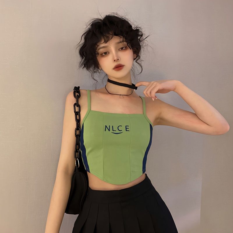 2024 new ins sweet and cool hot girl casual slim slimming vest for outer wear and inner wear for women's tops with cool silk