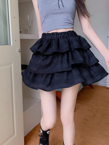 Actual shot ~ 2024 new Korean style cake skirt, sweet, slimming, high-waisted tutu skirt, A-line skirt, short skirt for women