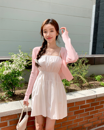 Size update Korean chic summer French style chiffon suspender skirt women's loose age-reducing holiday skirt