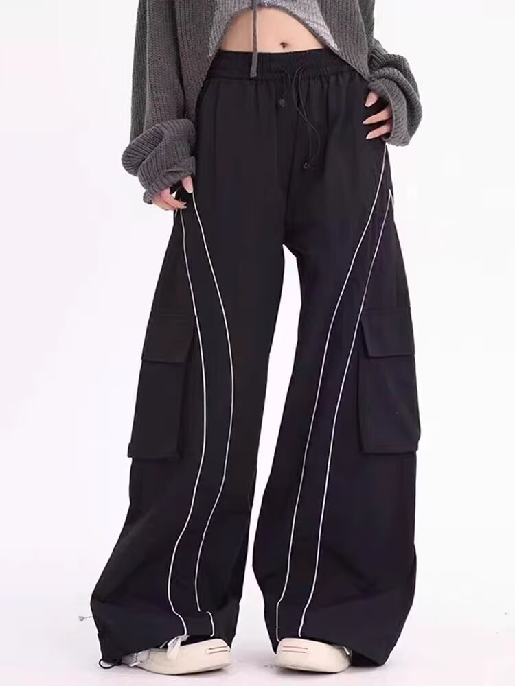 2024 New Loose Casual Pants Women's Korean Style Trendy Versatile Pants Summer Thin Falling Wide-leg Floor-Mopping Pants