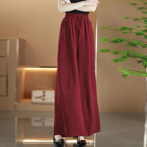 Wide-leg culottes for women 2024 summer new style thin drapey high-waisted slim casual pants trousers women's fashionable pants group