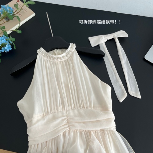 Baili BAILISTUDIO Long Island Fragrance Sleeveless Halter Dress Waist Ruffled French Long Skirt