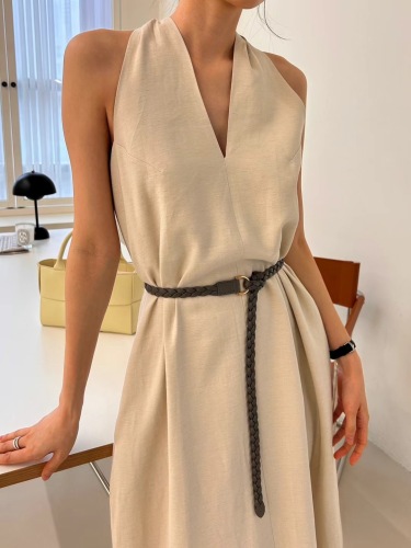 V-neck Korean style temperament dress