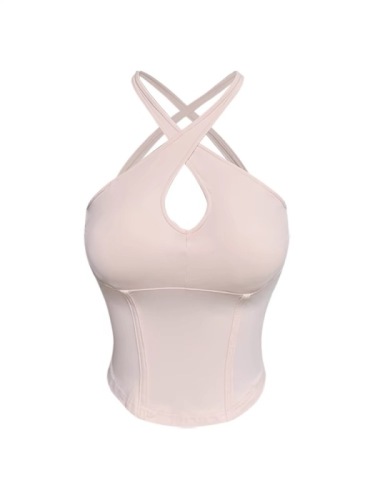 DoggyQin Saves Marriage/Pure Desire Cross Halter Small Suspender Top for Women with Breast Pads