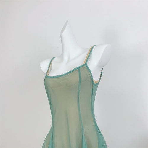 tina/art student green long dress, two-piece set