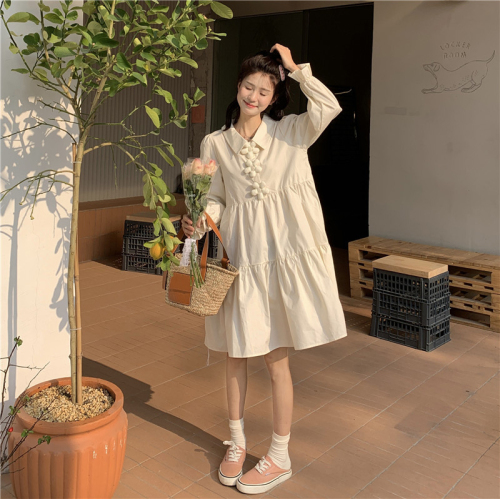 2024 French Gentle Style Polo Collar Dress Early Autumn Spring Style High-end Chic Long Sleeve Shirt Short Skirt Women's Clothing