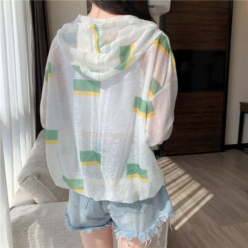 Actual shot of 100% polyester ice silk thin sun protection clothing for women Korean style loose breathable sun protection clothing jacket