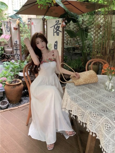 French fashion design floral dress pure lust style slimming long dress for women real shot
