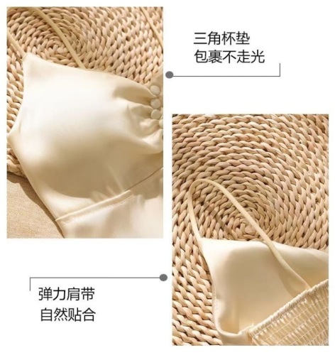 Spot new Chinese style tube top top, high-end camisole for hot girls, 2024 new style, beautiful straps, breast pads, summer