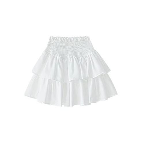 White short skirt for women summer 2024 new ballet style cake skirt high waist hip A-line puffy skirt