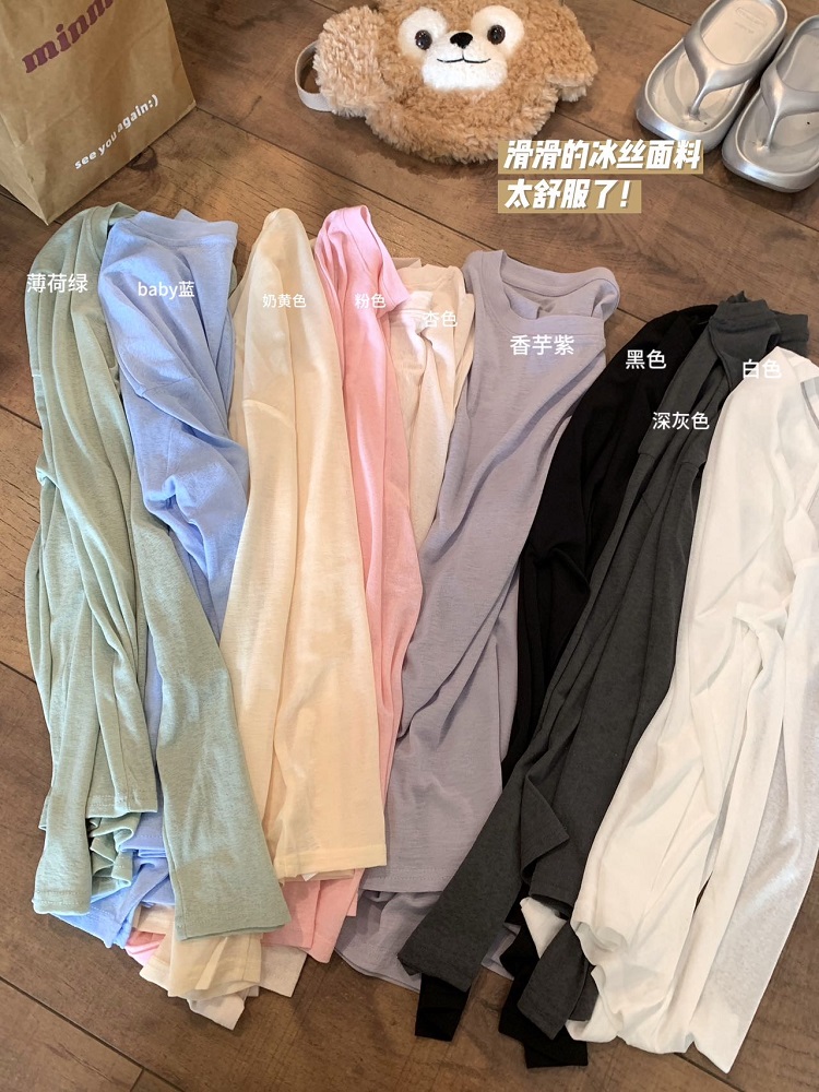 Photographed Summer Thin Tencel Creamy Cool Air Conditioning Shirt Design Style Sun Protection Shirt Loose Cool Top