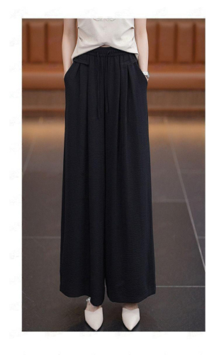 Wide-leg culottes for women 2024 summer new style thin drapey high-waisted slim casual pants trousers women's fashionable pants group