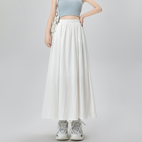 Real shot of lazy style Yamamoto skirt for women in summer new slim A-line mid-length skirt drapey casual wide swing umbrella skirt