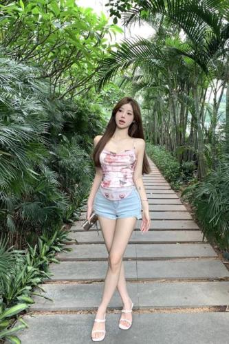 Real shot ~ Summer new style swing collar sleeveless butterfly mesh tank top hot girl sexy bottoming