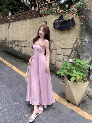 French fashion design floral dress pure lust style slimming long dress for women real shot