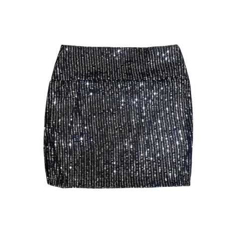 Real shot~Sequined see-through DJ sexy nightclub hot girl nightclub skirt women's four seasons style