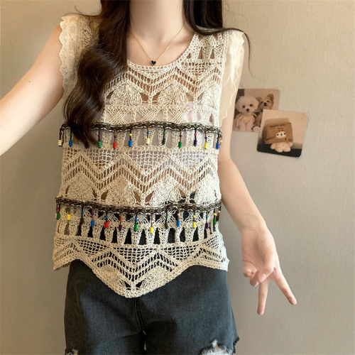 Sweet age-reducing scheming vest summer 2024 new loose and versatile outer wear high-end temperament slim top for women