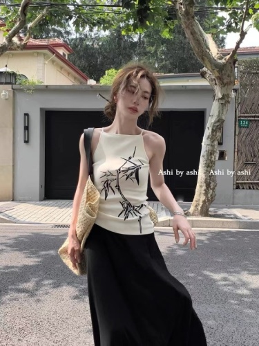National style camisole for women summer new hot girl design niche chic new Chinese style outer sleeveless halter top