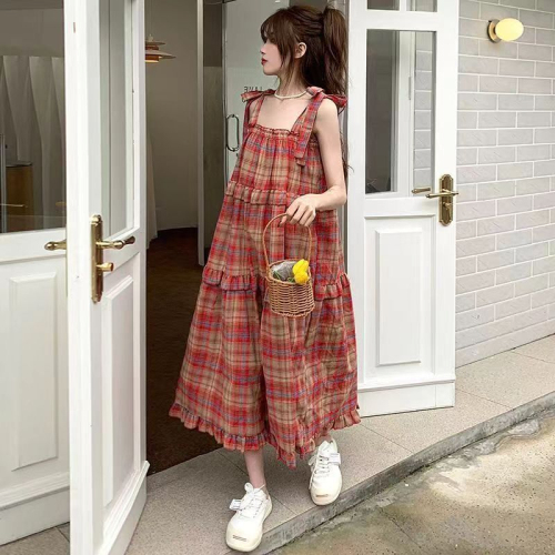 Official picture direct price 2024 Korean version of the new high-end A-line cake suspender long skirt