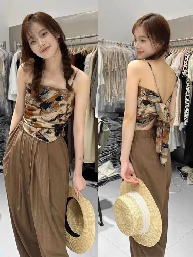 A complete set of summer clothes for slimming dopamine girls, new tea-style sweet style casual suits for small people